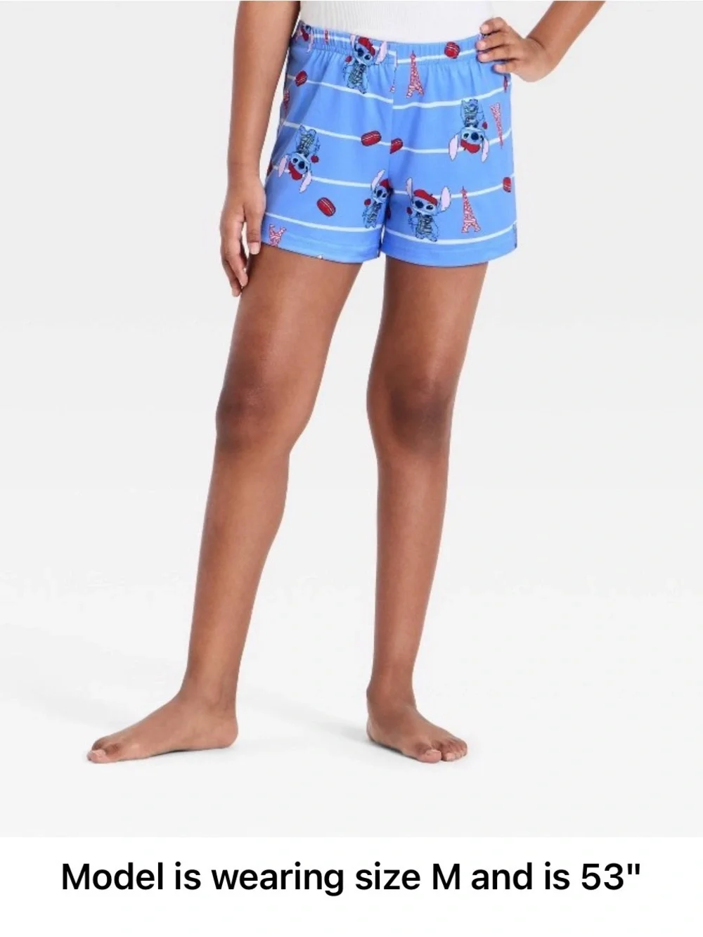 Disney Blue Stitch Short Pajama Set with Red Accents